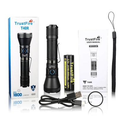 CROWTAC T40R Tactical Rechargeable LED Flashlight