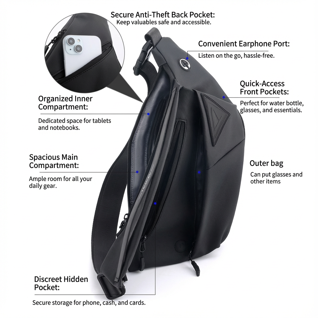 Crowtac Shadow Sling™ – Anti-Theft Everyday Carry Bag